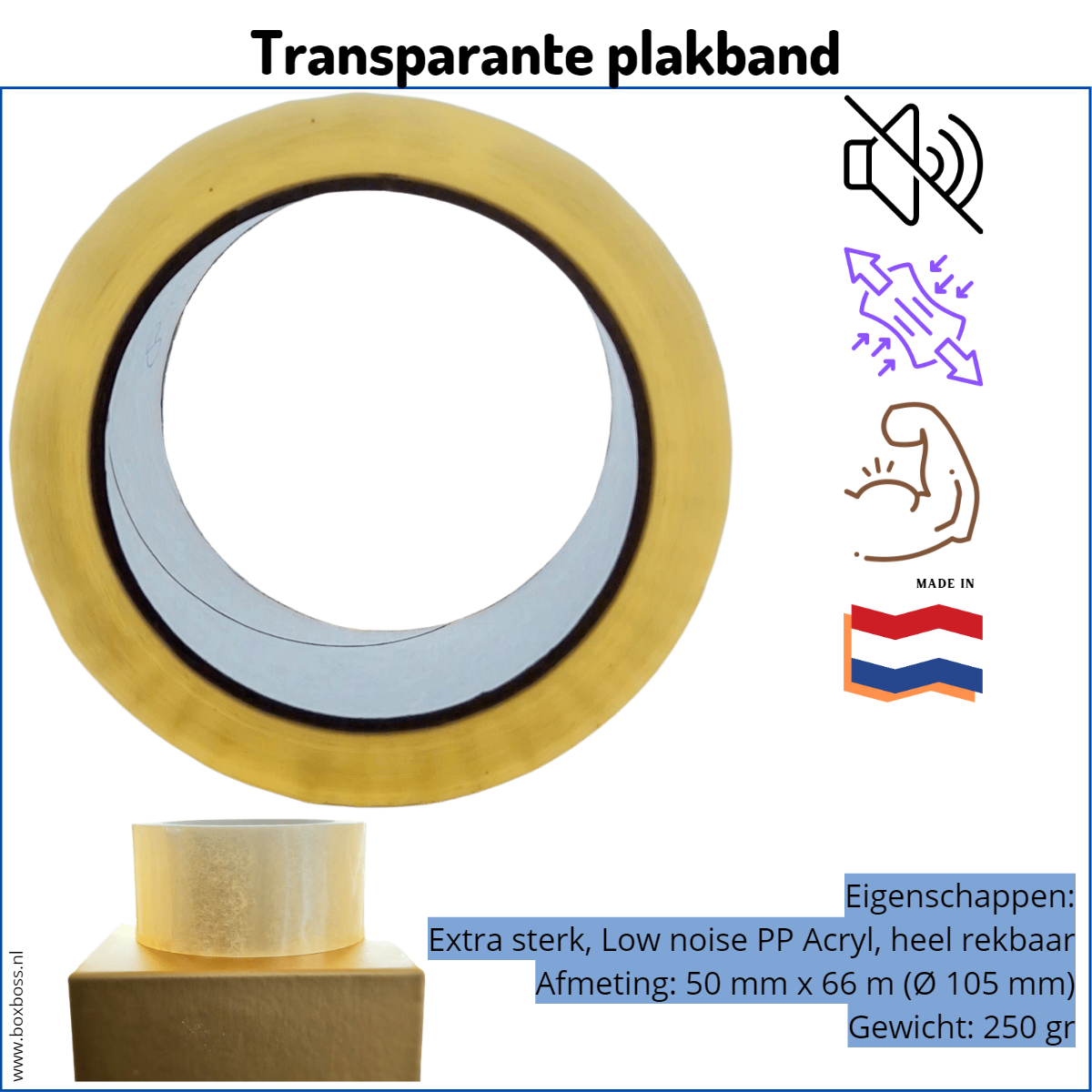 Transparante plakband